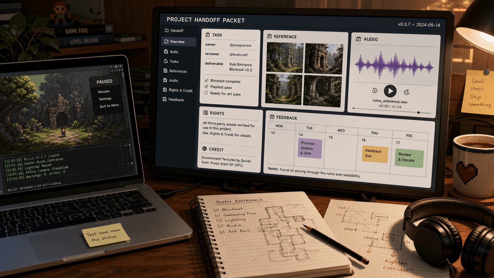 How to Write a Contributor Handoff for Game Artists, Composers, and Designers