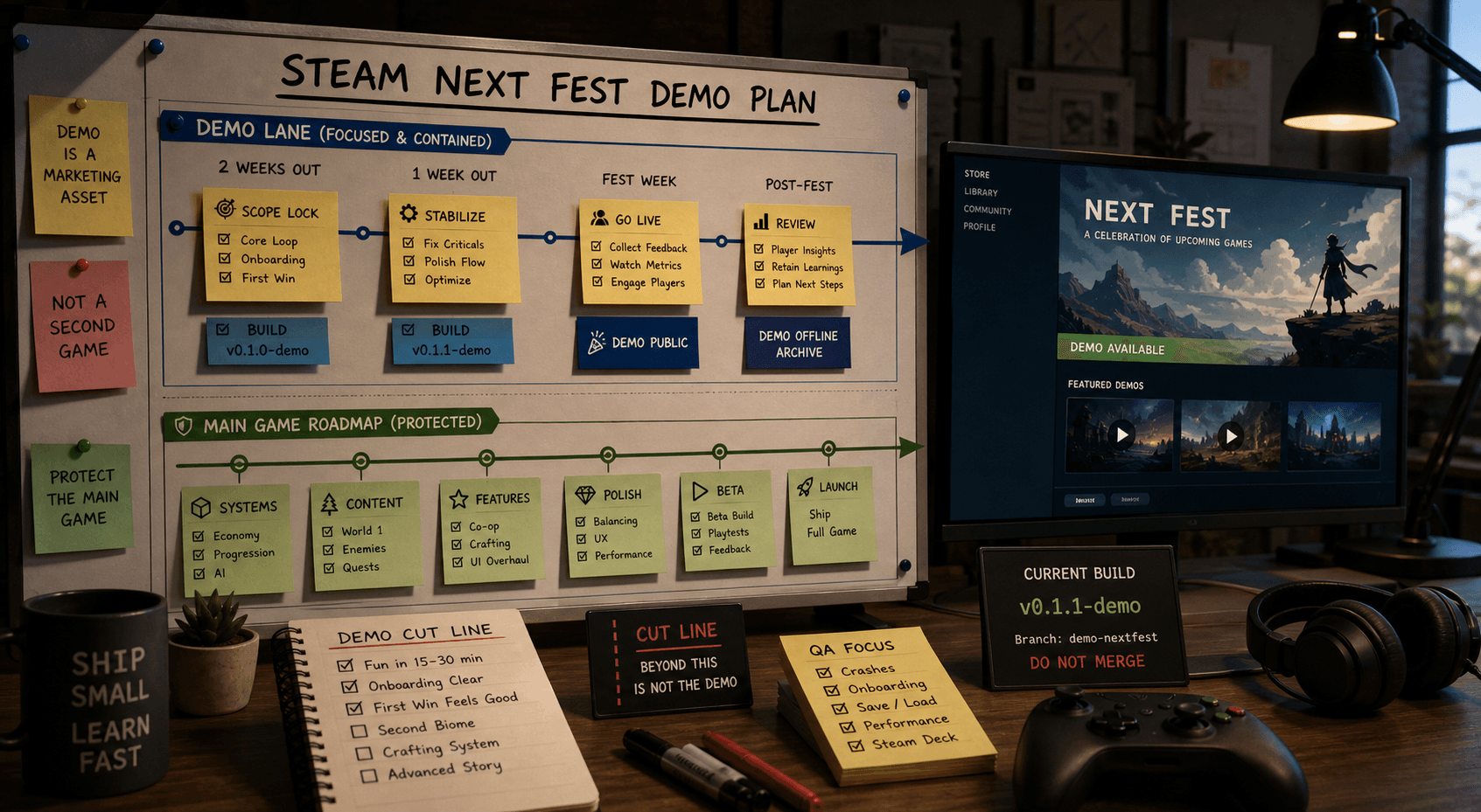 How to Build a Steam Next Fest Demo Without Derailing Your Actual Game